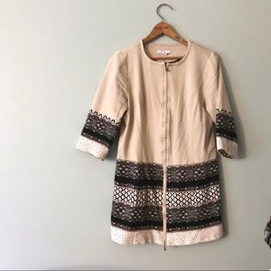 Isaac Mizrahi Live Dress Coat Crop Sleeve